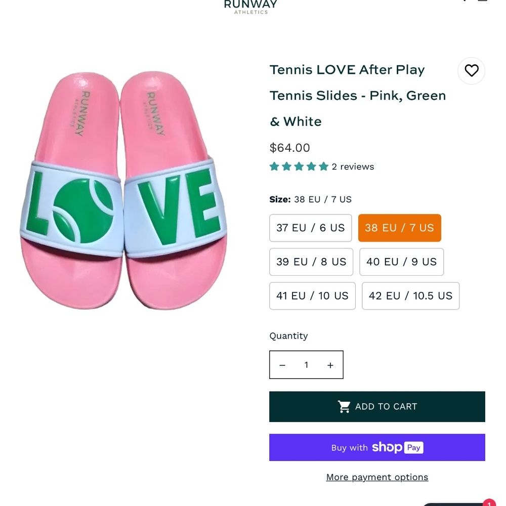 Runway Athletics tennis slides